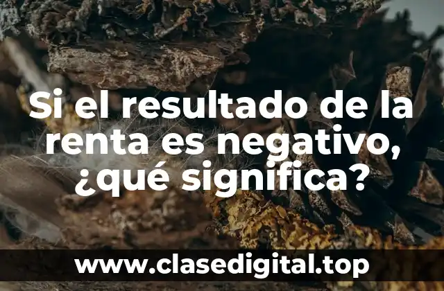 Si el resultado de la renta es negativo, ¿qué significa?