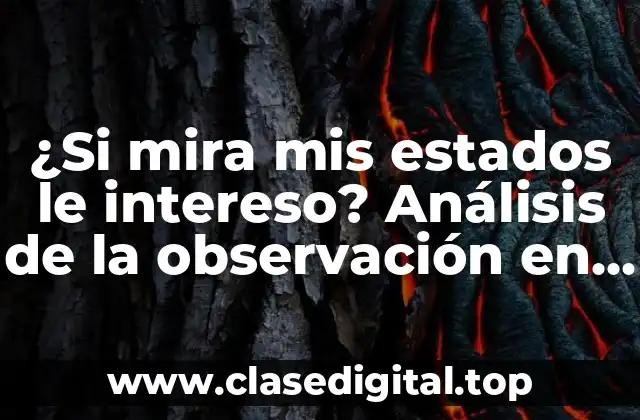 ¿Si mira mis estados le intereso? Análisis de la observación en las redes sociales