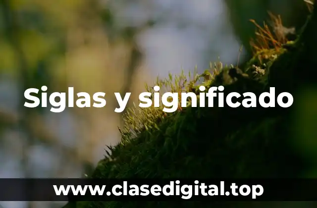 Siglas y significado