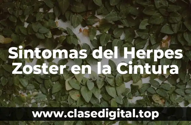 Sintomas del Herpes Zoster en la Cintura