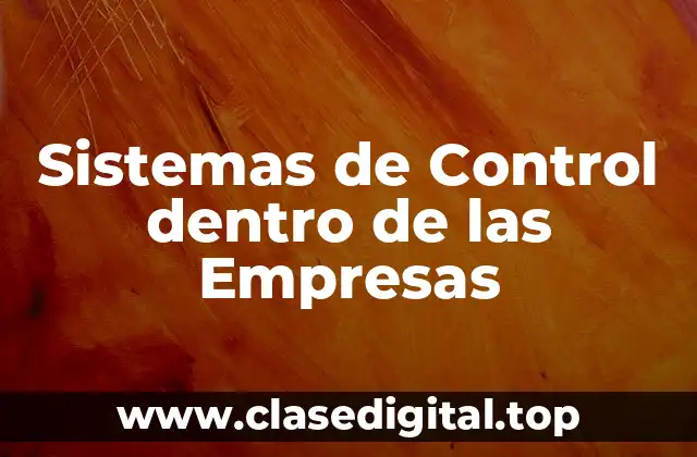 Sistemas de Control dentro de las Empresas