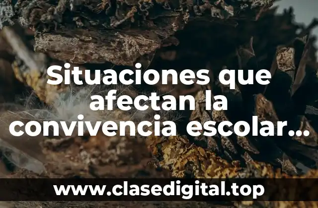 Situaciones que afectan la convivencia escolar y el aprendizaje.