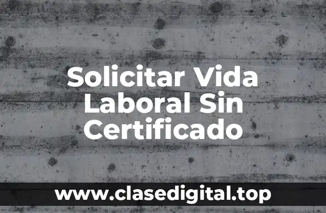 Solicitar Vida Laboral Sin Certificado