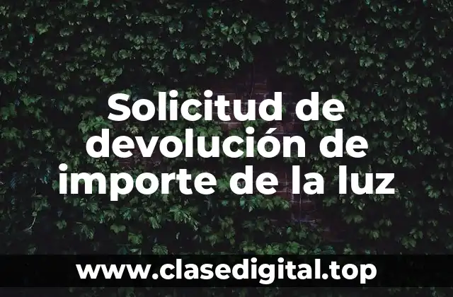 Solicitud de devolución de importe de la luz