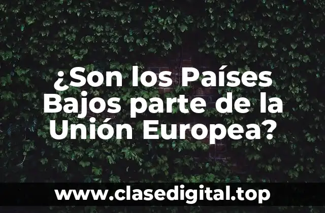¿Son los Países Bajos parte de la Unión Europea?