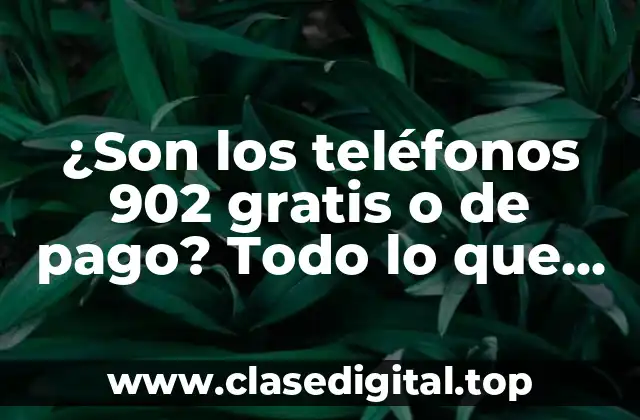 ¿Son los teléfonos 902 gratis o de pago? Todo lo que debes saber sobre los números 902