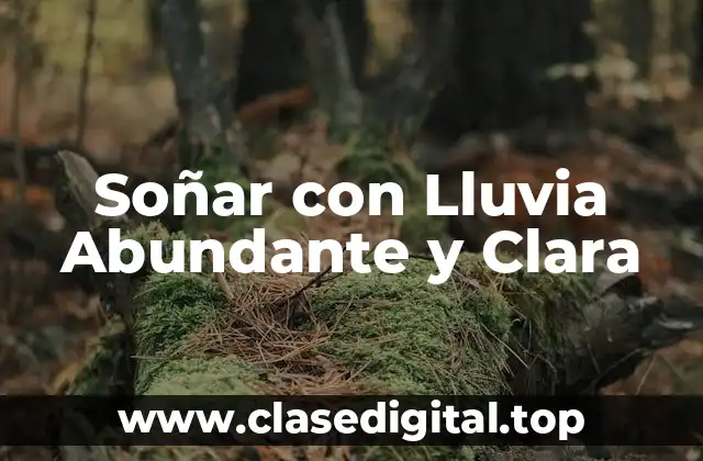 Soñar con Lluvia Abundante y Clara