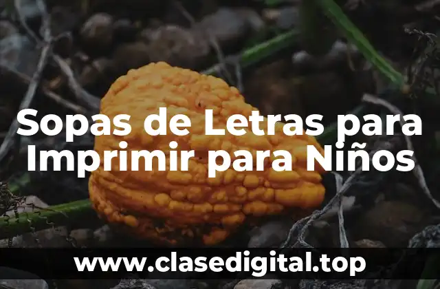 Sopas de Letras para Imprimir para Niños