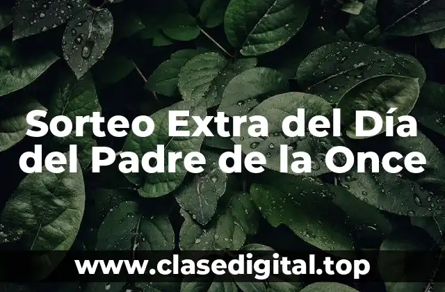 Sorteo Extra del Día del Padre de la Once