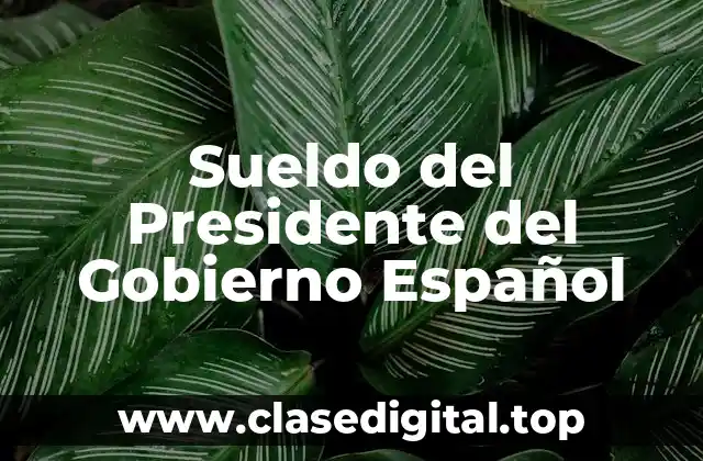 Sueldo del Presidente del Gobierno Español
