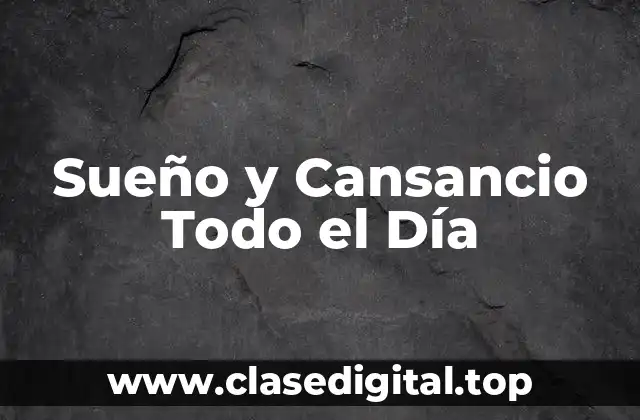 Sueño y Cansancio Todo el Día