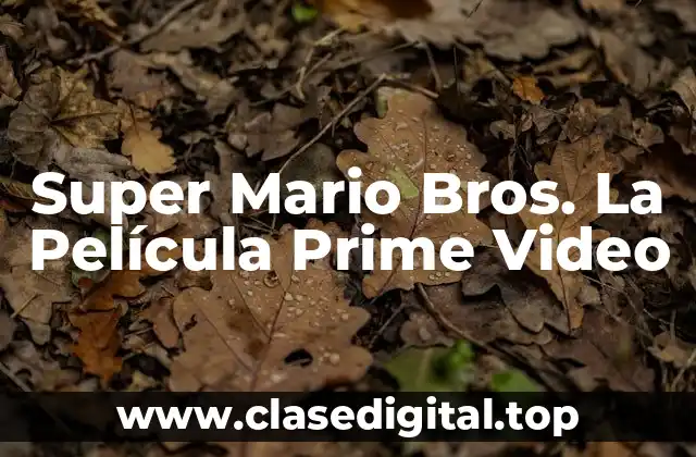 Super Mario Bros. La Película Prime Video