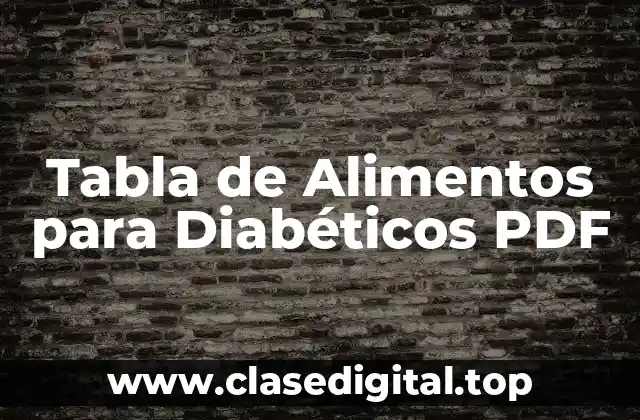 Tabla de Alimentos para Diabéticos PDF