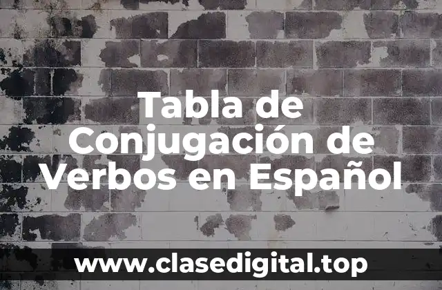 Tabla de Conjugación de Verbos en Español