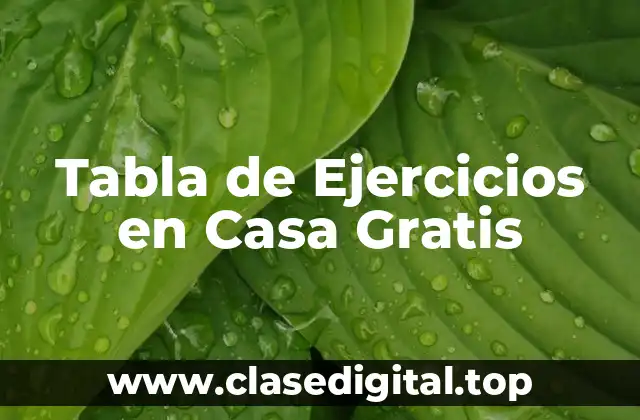 Tabla de Ejercicios en Casa Gratis