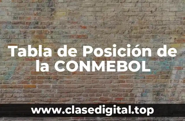 Tabla de Posición de la CONMEBOL