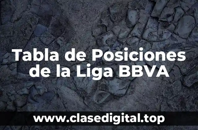 Tabla de Posiciones de la Liga BBVA