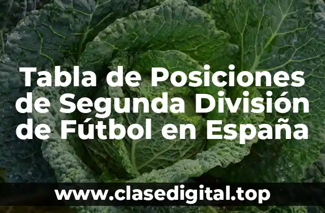 Tabla de Posiciones de Segunda División de Fútbol en España