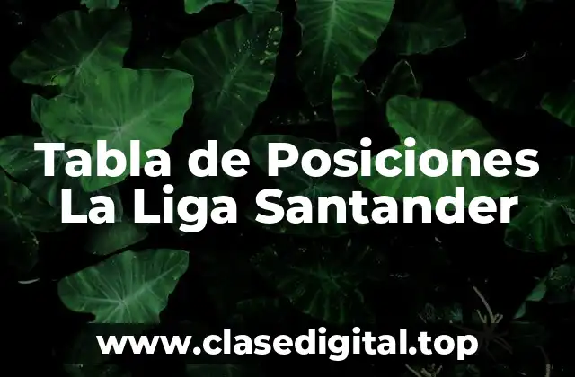 Tabla de Posiciones La Liga Santander