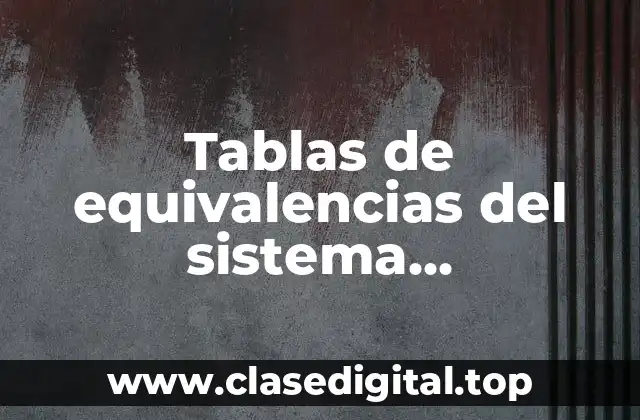 Tablas de equivalencias del sistema internacional de medidas