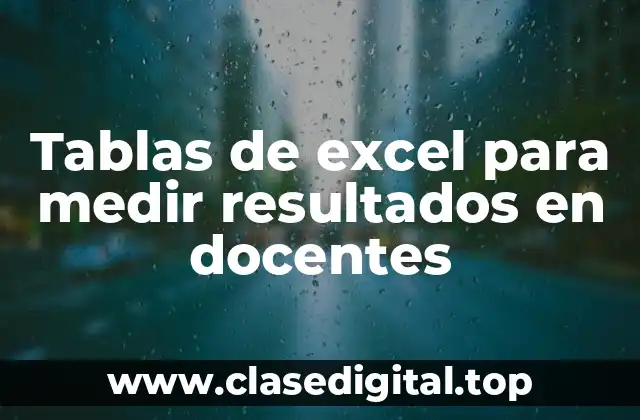 Ejemplos de tablas de Excel para medir resultados en docentes