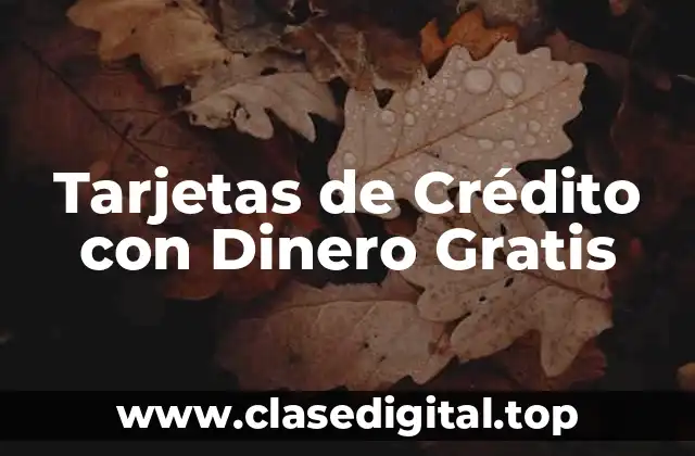 Tarjetas de Crédito con Dinero Gratis