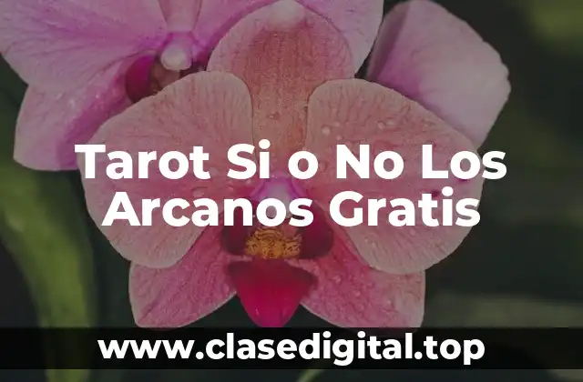 Tarot Si o No Los Arcanos Gratis