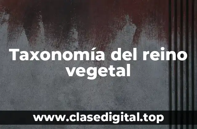 Taxonomía del reino vegetal
