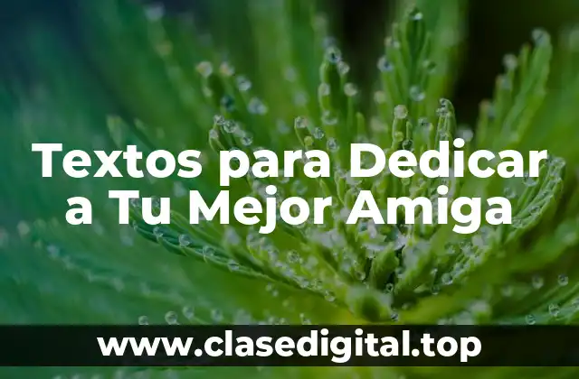 Textos para Dedicar a Tu Mejor Amiga