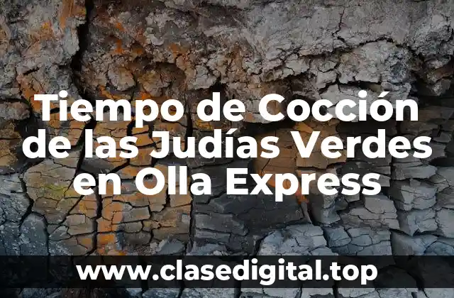 Tiempo de Cocción de las Judías Verdes en Olla Express