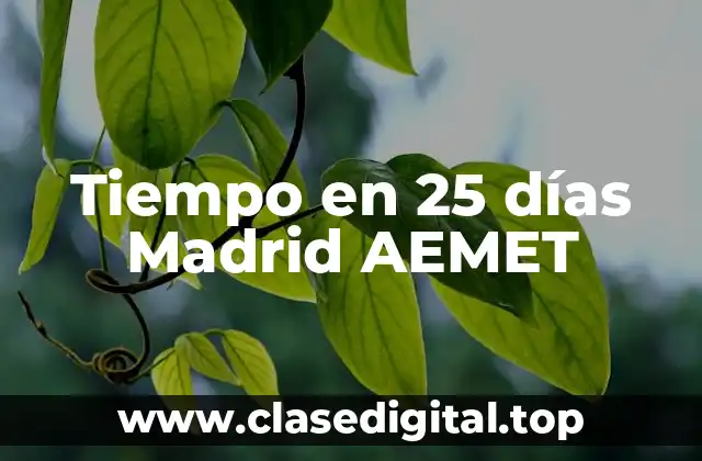 Tiempo en 25 días Madrid AEMET