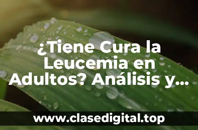 ¿Tiene Cura la Leucemia en Adultos? Análisis y Respuestas