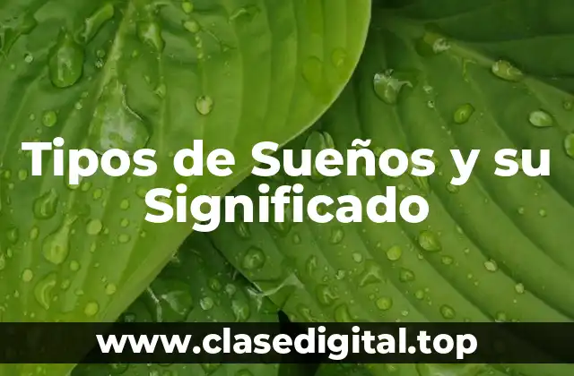 Tipos de Sueños y su Significado