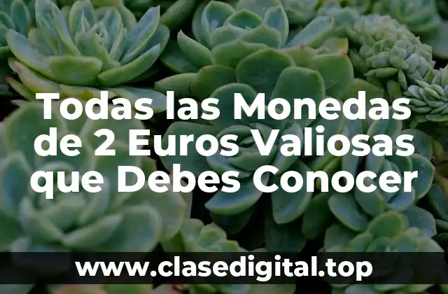 Todas las Monedas de 2 Euros Valiosas que Debes Conocer