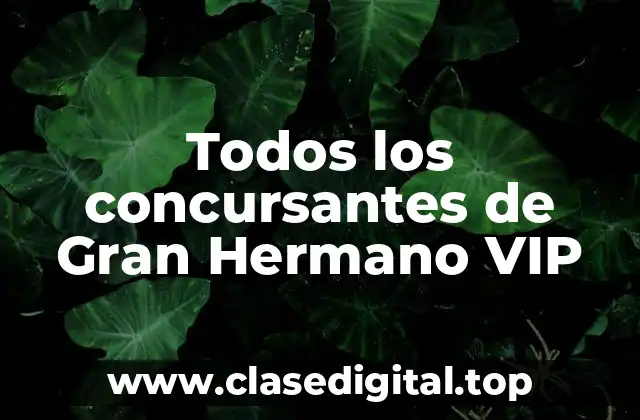 Todos los concursantes de Gran Hermano VIP