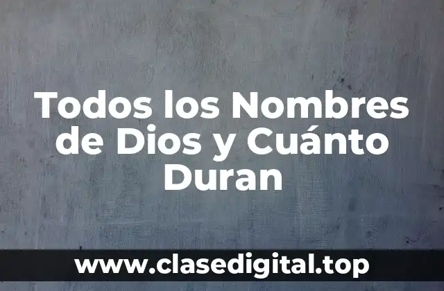 Nombres de Dios en el Judaísmo