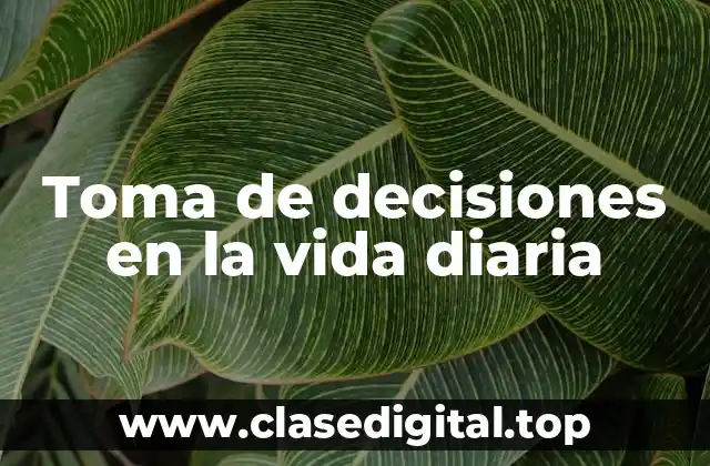 Ejemplos de toma de decisiones en la vida diaria