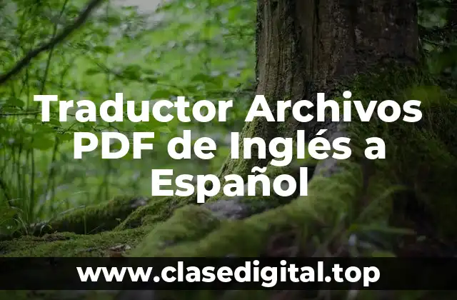 Traductor Archivos PDF de Inglés a Español