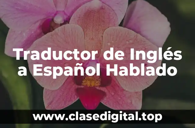 Traductor de Inglés a Español Hablado