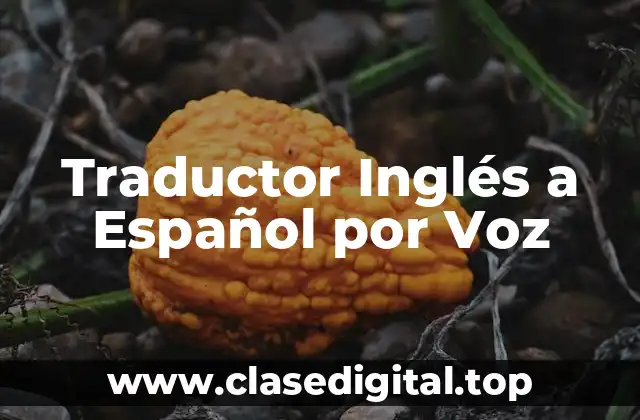 Traductor Inglés a Español por Voz