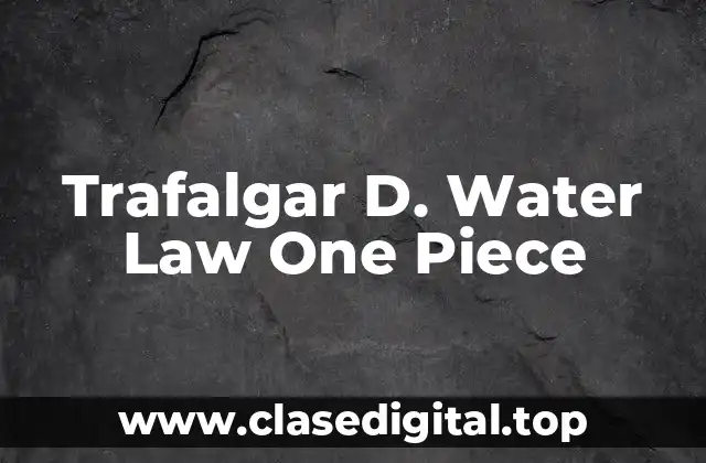 Trafalgar D. Water Law One Piece