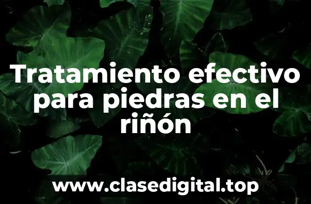 Tratamiento efectivo para piedras en el riñón