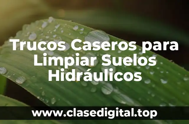 Trucos Caseros para Limpiar Suelos Hidráulicos