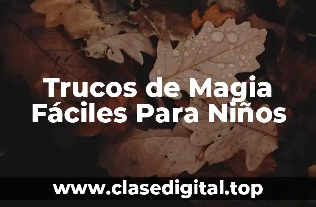 Trucos de Magia Fáciles Para Niños