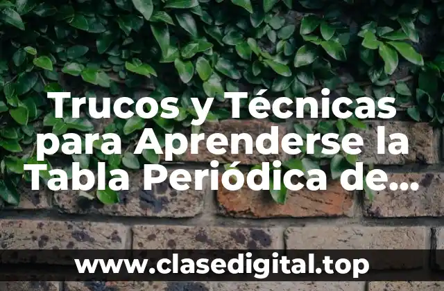 ¿Por qué es Importante Aprenderse la Tabla Periódica?