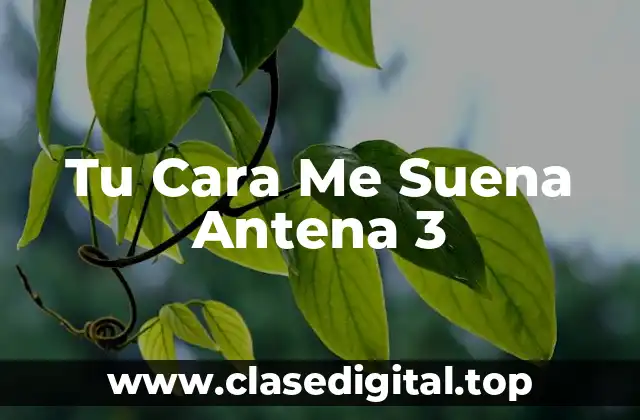 Tu Cara Me Suena Antena 3