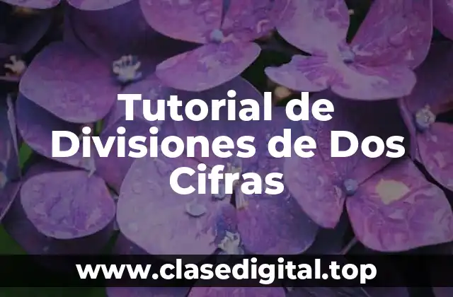 Tutorial de Divisiones de Dos Cifras
