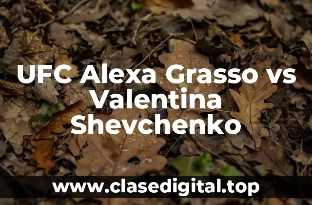 UFC Alexa Grasso vs Valentina Shevchenko
