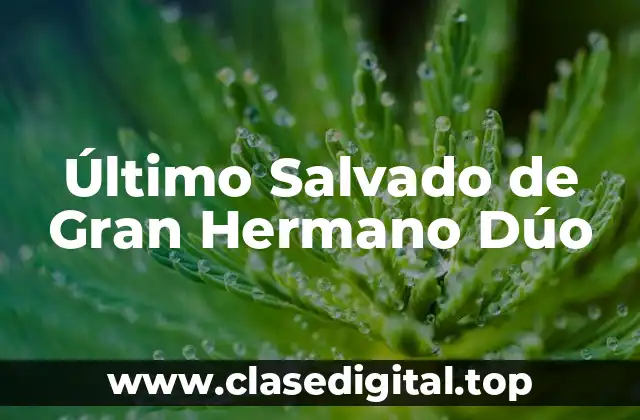 Último Salvado de Gran Hermano Dúo