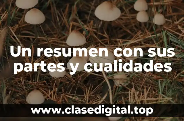 Ejemplos de resumen con sus partes y cualidades